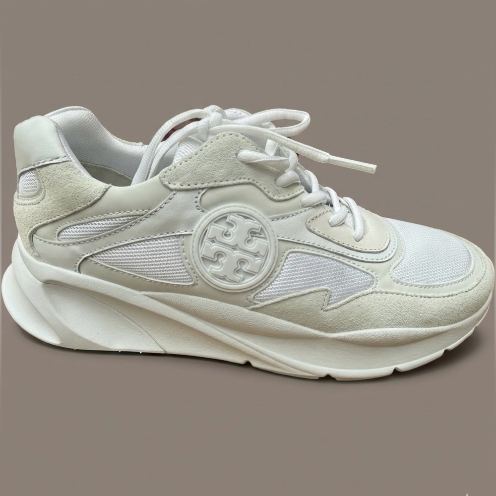 Tory Burch Leather Logo Sneakers – Brand New in Box